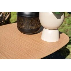 Leon Bijzettafel - Aluminium - Carbon Black -light Teak Look-50x50 Cm -Leenbakker Winkel d721added62b41d9a34e05128348c2d9