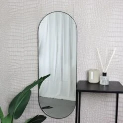 MISOU Spiegel Passpiegel Zwart Ovaal Hangend 112x40cm Glas Spiegels 13 MISOU Spiegel Passpiegel Zwart Ovaal Hangend 112x40cm Glas Spiegels -Leenbakker Winkel d7c98ff96a7640c8a7bd511203d55e54