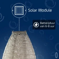 LUMIZ Solar Lampion Folia Long Oval - 20 Cm - Licht Taupe -Leenbakker Winkel d905f605fad449678687f9f82fce2b90 2