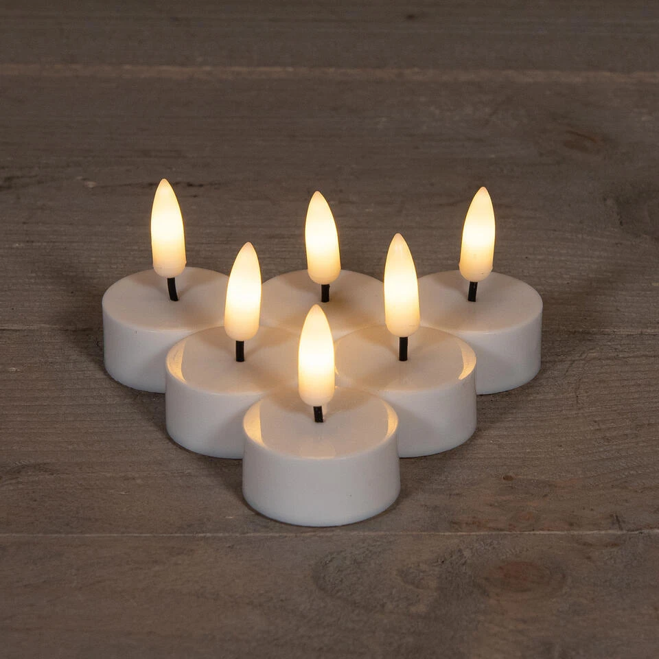 Anna's Collection LED Waxinelichtjes - 6x -wit - 3,5 X 1,5 Cm 4 Anna's Collection LED Waxinelichtjes - 6x -wit - 3,5 X 1,5 Cm - Afbeelding 4