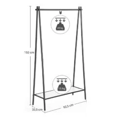 Parya Home Stalen Kledingrek Met Kledingstang - Zwart -Leenbakker Winkel da1e5380bb6145198a15617e782e42df