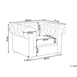 Beliani Fauteuil CHESTERFIELD - Groen Kunstleer -Leenbakker Winkel dc17cc8817344340b7ee236d15930f31