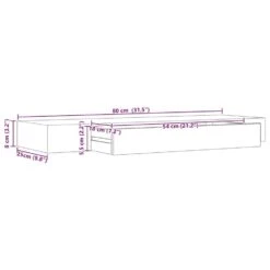VidaXL - Wandschap - Zwart - MDF - 80 X 25 X 8 Cm -Leenbakker Winkel dc321531a1ec442aa3063a4a4223f87c