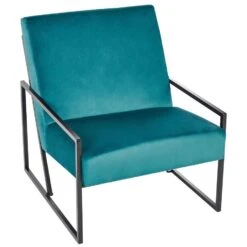 DELARY - Fauteuil - Blauwgroen - Fluweel -Leenbakker Winkel dc45531f11264cd1a7f65f2f423aa1d3