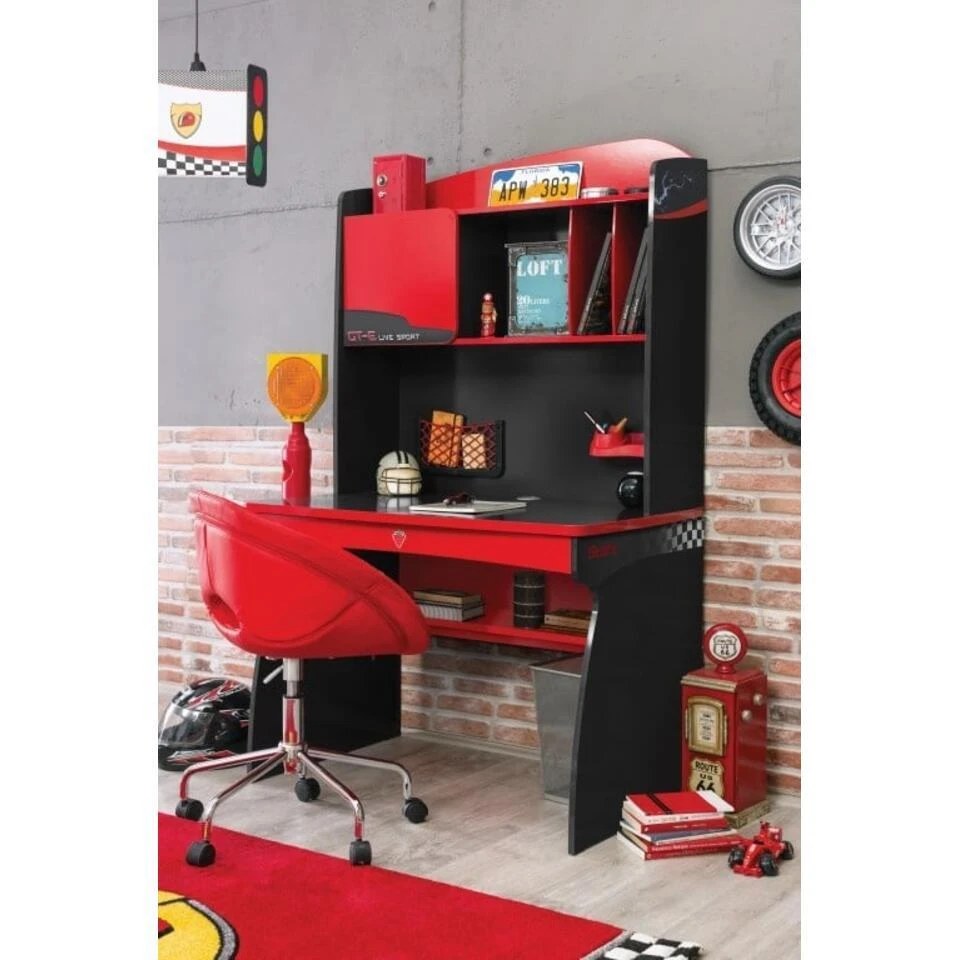 Cilek Champion Racer - Autobureau - Jongenskamer - 68x107x75 Cm - Rood 7 Cilek Champion Racer - Autobureau - Jongenskamer - 68x107x75 Cm - Rood - Afbeelding 7