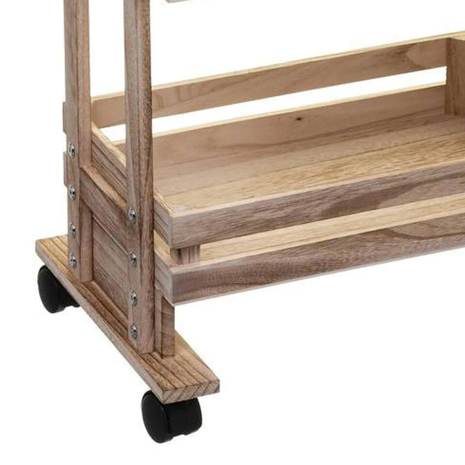 5Five Keukentrolley/kast - Bruin - Hout - 82 X 42 X 30 Cm - 3 Niveaus - Fruitkis 2 5Five Keukentrolley/kast - Bruin - Hout - 82 X 42 X 30 Cm - 3 Niveaus - Fruitkis - Afbeelding 2