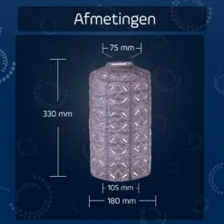 LUMIZ Solar Lampion Mandela Cylinder - 18 Cm - Lichtpaars -Leenbakker Winkel dddd477cad6646e4bf8d8c26956fe510