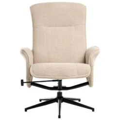JAPET - Relaxfauteuil Met Voetenbank - Beige - Bouclé -Leenbakker Winkel df8c897274cd489f951747b72ec4369b