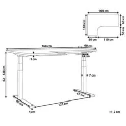 Beliani Verstelbaar Bureau DESTIN - Donkere Houtkleur Spaanplaat -Leenbakker Winkel df95bce0fed841f0b1fc9a2aa6179230