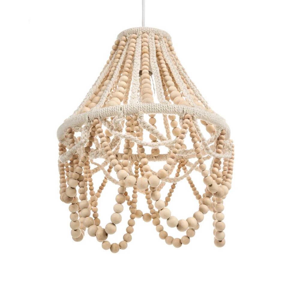 MENIK - Kroonluchter - Lichtbruin - Rubberhout 6 MENIK - Kroonluchter - Lichtbruin - Rubberhout - Afbeelding 6