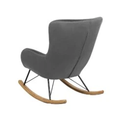 Beliani Schommelstoel ELLAN - Grijs Fluweel -Leenbakker Winkel e07b31a65adf4d83a55cacac2584e01f