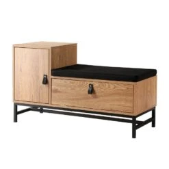 CALICOSY - Schoenenbank JILL - Licht Hout - 59x101x38 Cm -Leenbakker Winkel e0fdcce7b18842488e661b0f947f0579