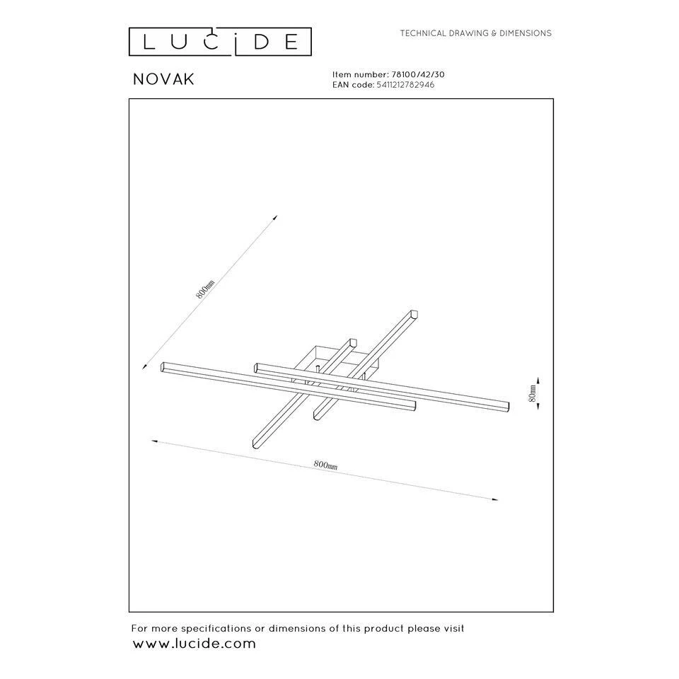 Lucide NOVAK Plafonnière - Zwart 6 Lucide NOVAK Plafonnière - Zwart - Afbeelding 6