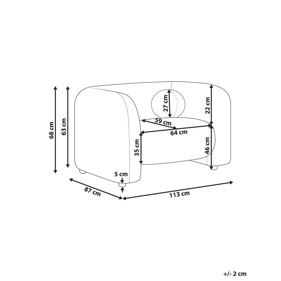 LEIREN - Fauteuil - Taupe - Polyester 3 LEIREN - Fauteuil - Taupe - Polyester - Afbeelding 3