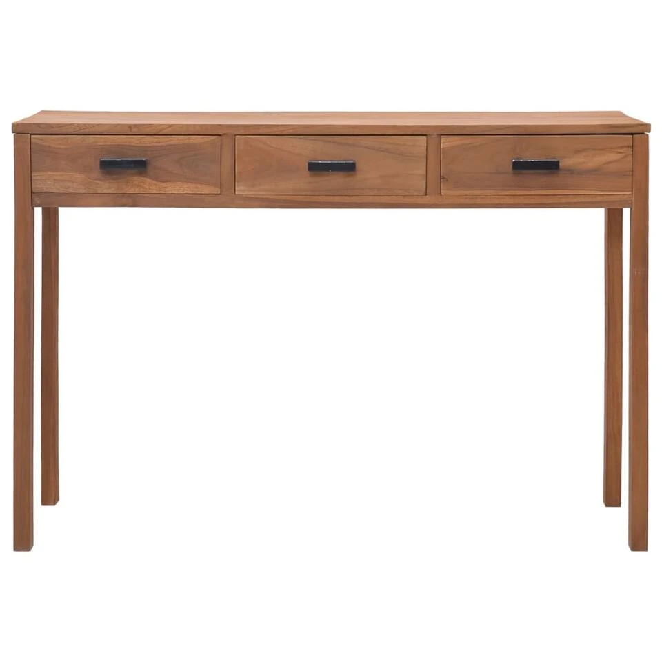 VidaXL Bureau 110x40x75 Cm Massief Teakhout 3 VidaXL Bureau 110x40x75 Cm Massief Teakhout - Afbeelding 3