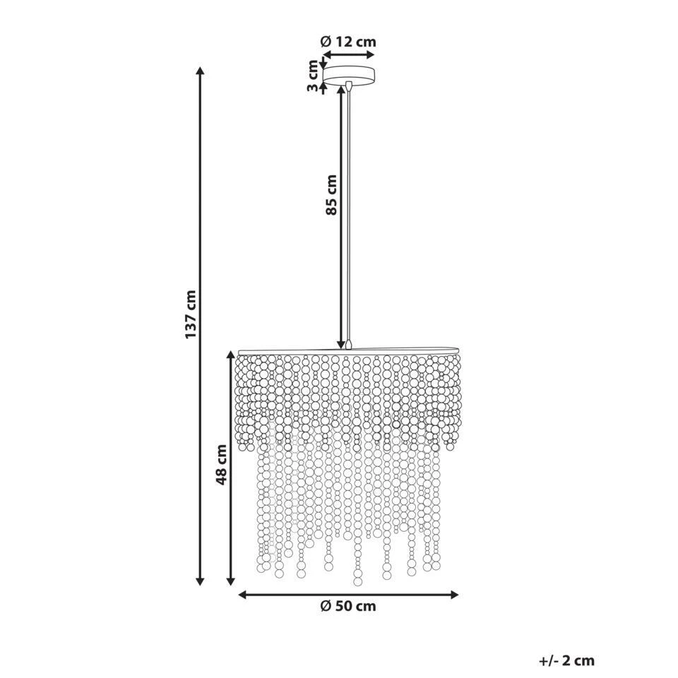 KIRINDI - Kroonluchter - Lichtbruin - Rubberhout 4 KIRINDI - Kroonluchter - Lichtbruin - Rubberhout - Afbeelding 4