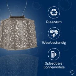 LUMIZ Solar Lampion Lace Lamp - 20 Cm - Taupe -Leenbakker Winkel e3c642de736847109b0bf4e183446587