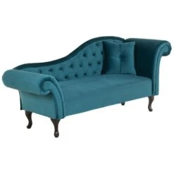 LATTES - Chaise Longue - Blauw - Rechterzijde - Fluweel -Leenbakker Winkel e40cc47420d14607aaafb4b95e1dba58