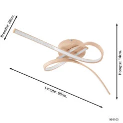 EGLO Selvina 2 Plafondlamp - LED - 68 Cm - Lichtbruin/Wit -Leenbakker Winkel e4bebfbdff684bbab684de1a0b1c7edb