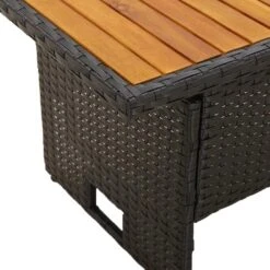VidaXL - Tuintafel - Zwart - Acaciahout En Poly Rattan - 100x50x43/63 Cm 12 VidaXL - Tuintafel - Zwart - Acaciahout En Poly Rattan - 100x50x43/63 Cm -Leenbakker Winkel e5830ae90dec46a8ab8aba0deda717df