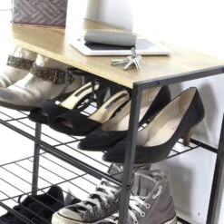 CALICOSY - Schoenenrek - Licht Hout - 83x63x30 Cm -Leenbakker Winkel e6a2cd592a1f4b58b157e9e1f0f1ff08