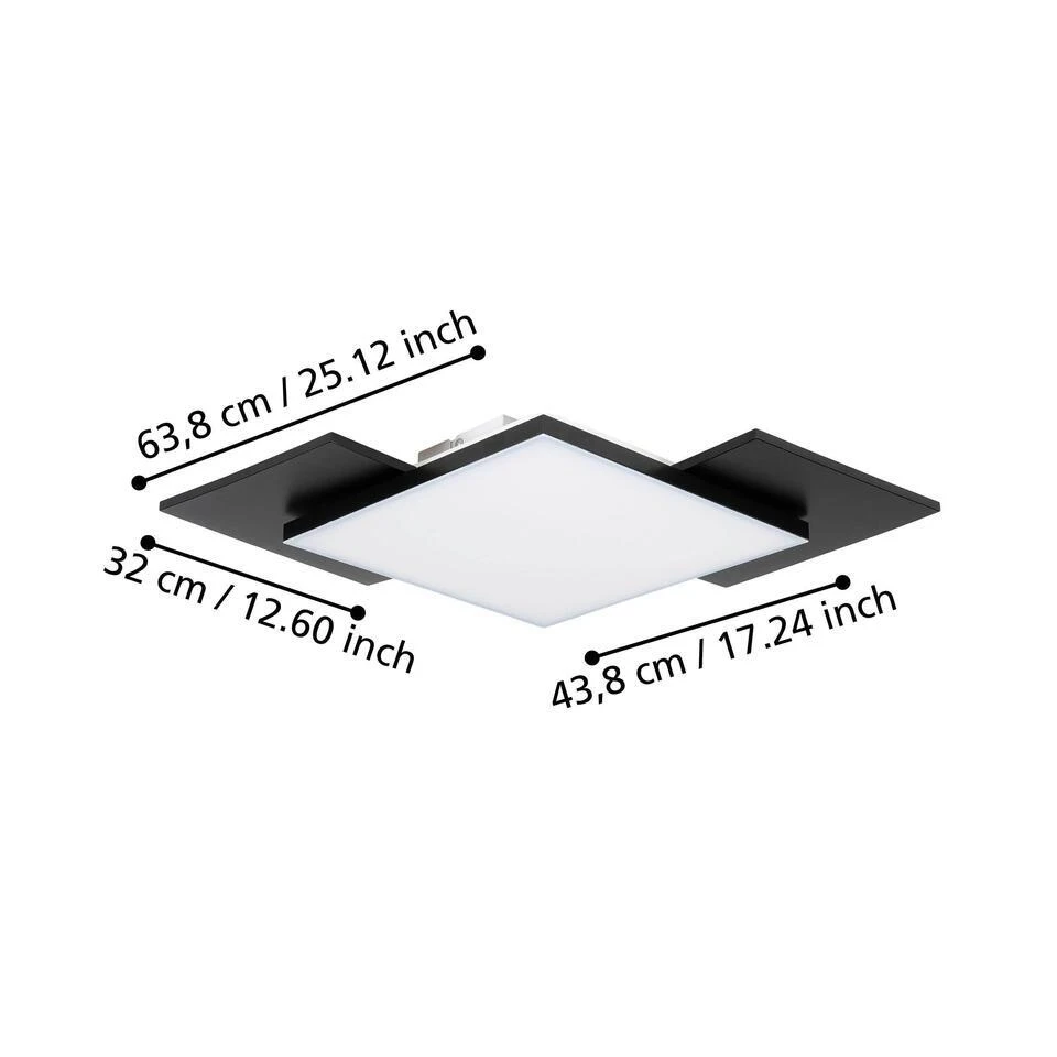 EGLO Tamuria Plafonnière - LED - Ø 28.5 Cm - Zwart/Bruin 4 EGLO Tamuria Plafonnière - LED - Ø 28.5 Cm - Zwart/Bruin - Afbeelding 4