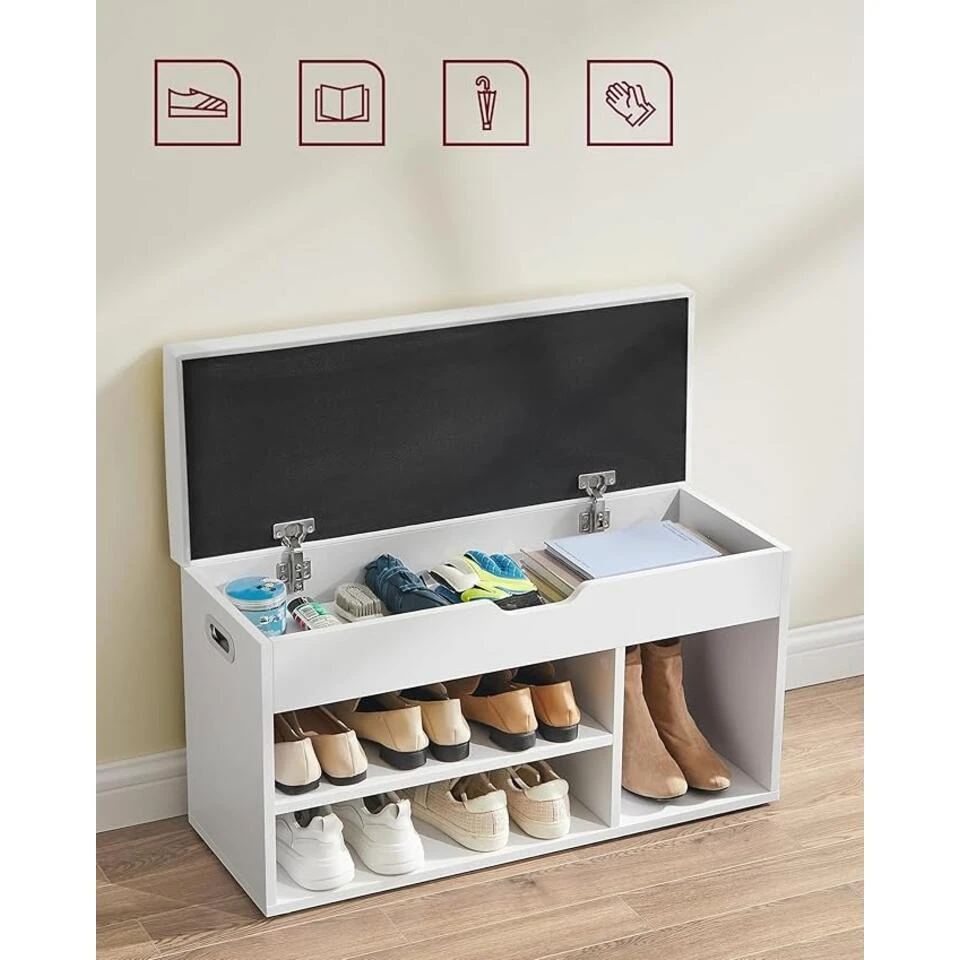 Parya Home Schoenbank Met Zitkussen, 3 Compartimenten 5 Parya Home Schoenbank Met Zitkussen, 3 Compartimenten - Afbeelding 5