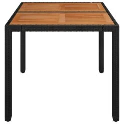 VidaXL - Tuintafel Met Houten Blad - Zwart - Poly Rattan - 90 X 90 X 75 Cm -Leenbakker Winkel ea900c1a626c4b999a9bab71cf76bd8d