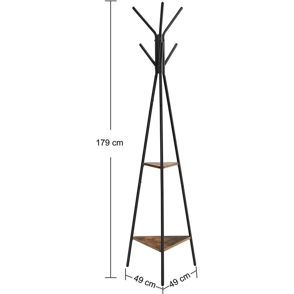 Songmics Kapstok Nadim Industrieel - Zwart/rustiek Bruin 5 Songmics Kapstok Nadim Industrieel - Zwart/rustiek Bruin - Afbeelding 5