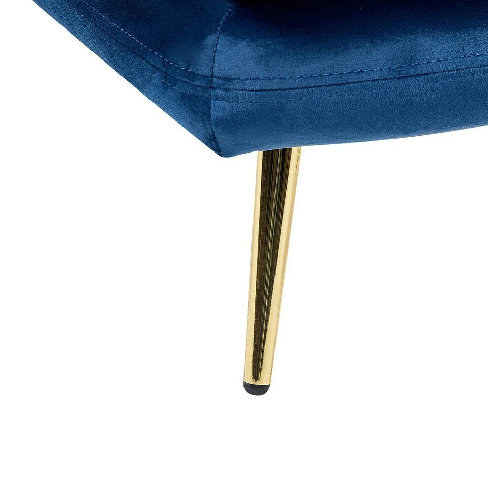 GONESSE - Chaise Longue - Blauw - Fluweel 10 GONESSE - Chaise Longue - Blauw - Fluweel - Afbeelding 10