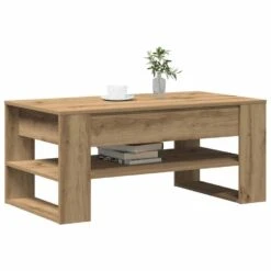 VidaXL - Rechthoekige Salontafel Met Plank - Artisanaal Eiken - Hout - 102x55 Cm -Leenbakker Winkel ecd5bb607899498ab72c4d4e66f082c1