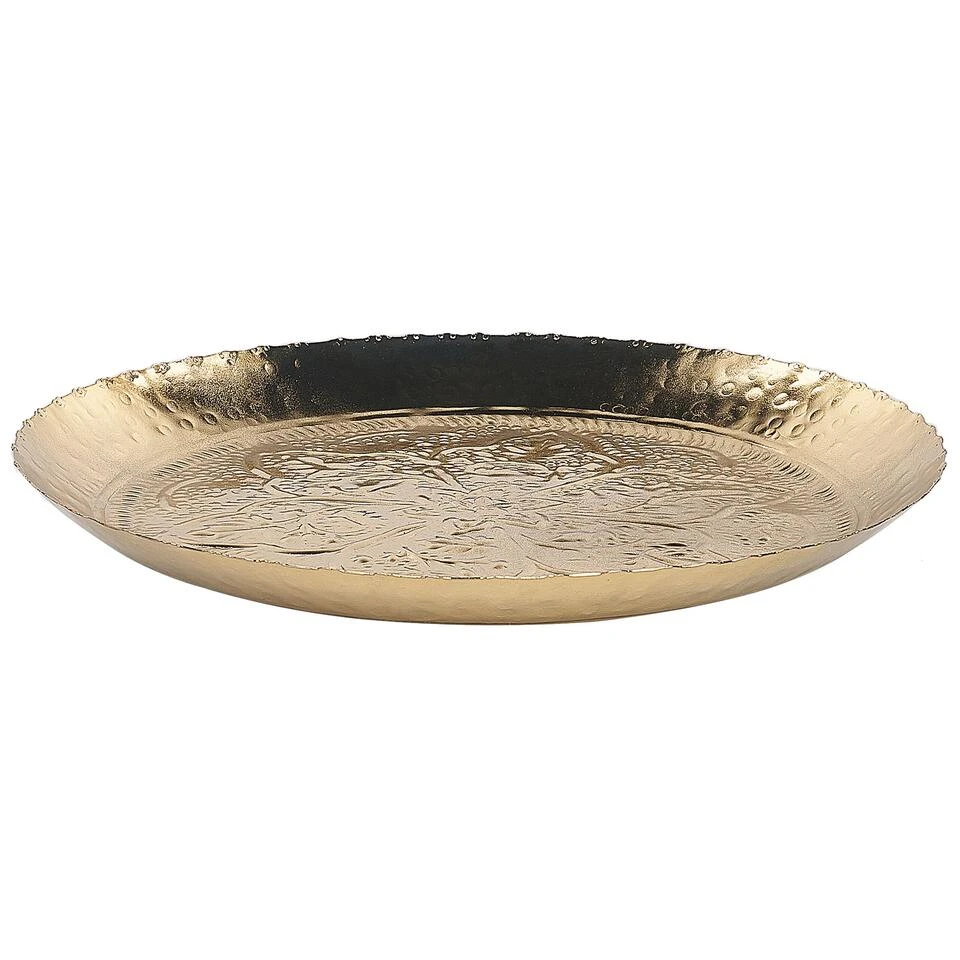 Beliani Decoratieve Schaal SADANE - Goud Ijzer 4 Beliani Decoratieve Schaal SADANE - Goud Ijzer - Afbeelding 4