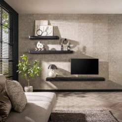 Fraaai - Sani Wandplank - 100 Cm - Metallic - Zwart -Leenbakker Winkel eef238114225430bac1a755d029971a2