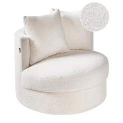 DALBY - Fauteuil - Wit - Bouclé -Leenbakker Winkel ef24dba2b2794d43838b9a041ef36ef6