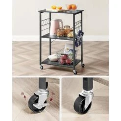 Keukentrolley - Serveerwagen - Keukentrolley Op Wieltjes - 89 X 60 X 40 - Zwart -Leenbakker Winkel efc1f24732c54995af659c405231a9b2