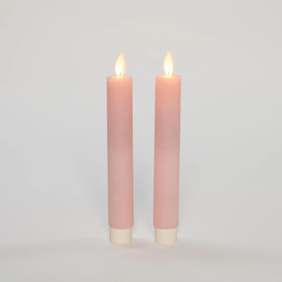 Anna's Collection LED Dinerkaarsen - 2x St - Lichtroze - 18 Cm 3 Anna's Collection LED Dinerkaarsen - 2x St - Lichtroze - 18 Cm - Afbeelding 3