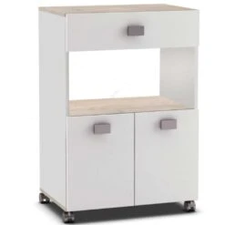 Keukentrolley Rosemary 1 Lade, 1 Open Vak En 2 Draaideuren-mat Wit/acacia -Leenbakker Winkel f42c435aec12406d9aa193de58ec1914