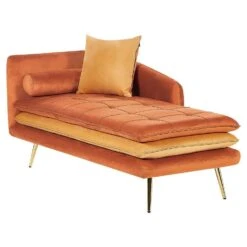 GONESSE - Chaise Longue - Oranje - Fluweel -Leenbakker Winkel f49faf70e841472ca9314dd79d40a8f2