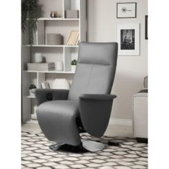 Beliani TV-fauteuil PRIME - Grijs Kunstleer -Leenbakker Winkel f51407b72d1c43db8609edaa081dbdef
