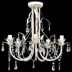 VIDAXL Kristallen Kroonluchter Met Wit Elegant Design (5 Lampen) -Leenbakker Winkel f5855edfb12b4233b482fbda49ec0a19