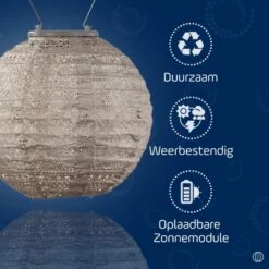 LUMIZ Solar Lampion Spectare Rond - 20 Cm - Licht Taupe -Leenbakker Winkel f63a865dc7ce405b88fc6d46ed85c752