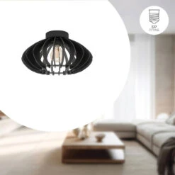 EGLO Cossano 3 Plafondlamp - E27 - Ø38 Cm - Hout - Zwart -Leenbakker Winkel f69c46e322ea469a8b86cb32191f7105