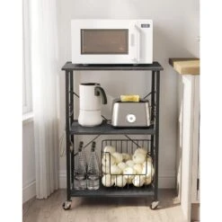 Keukentrolley - Serveerwagen - Keukentrolley Op Wieltjes - 89 X 60 X 40 - Zwart -Leenbakker Winkel f6d0de1d7cde469680b6ab3e4d1041ac