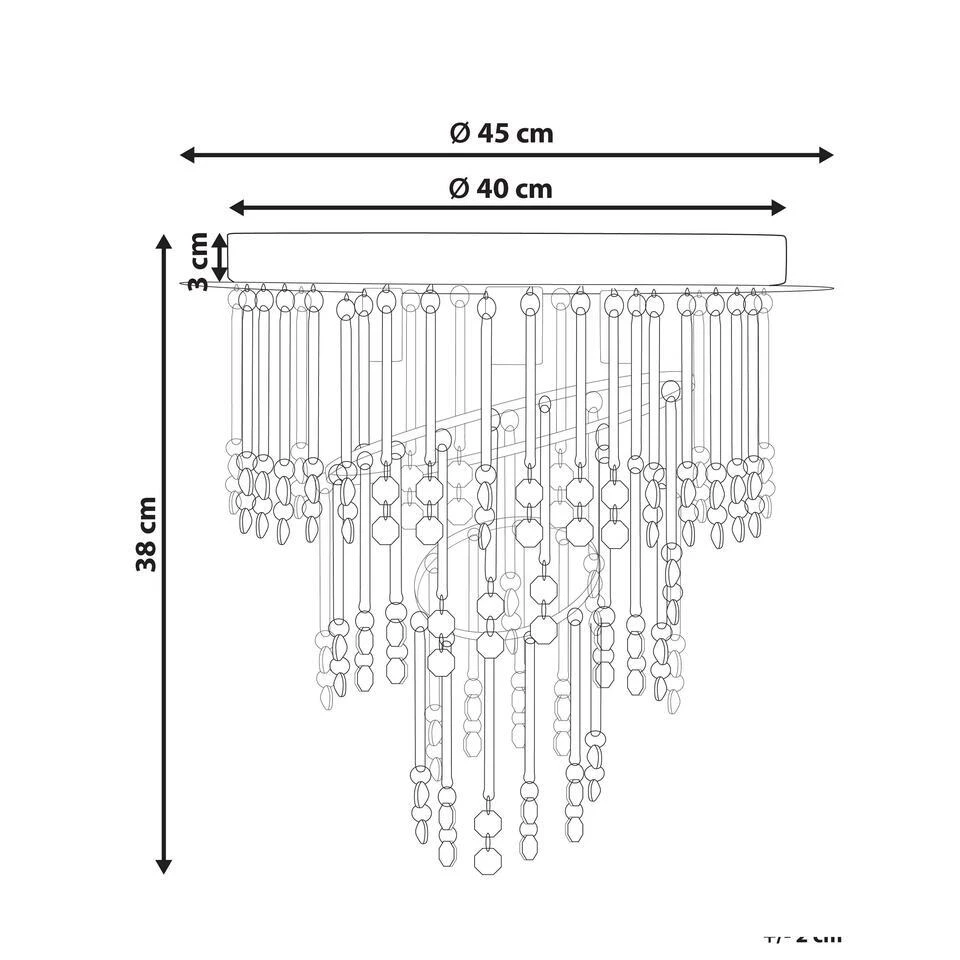 ESMELLE - Kroonluchter - Zilver - ⌀ 45 Cm - Kristal 3 ESMELLE - Kroonluchter - Zilver - ⌀ 45 Cm - Kristal - Afbeelding 3