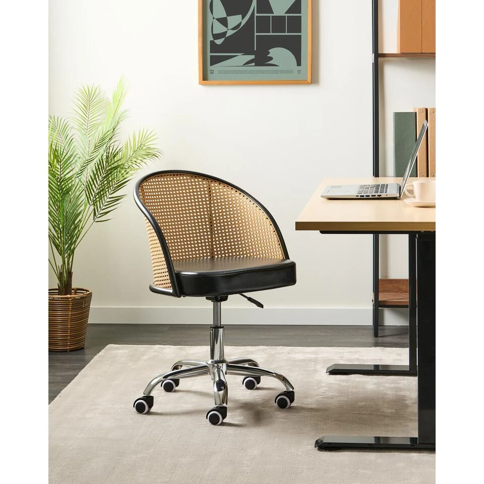 BALTIMORE - Bureaustoel - Zwart - Kunstleer 2 BALTIMORE - Bureaustoel - Zwart - Kunstleer - Afbeelding 2