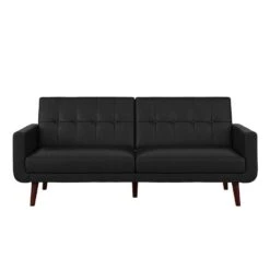 Nola - Slaapbank 3 Zits In Kunstleer Zwart -Leenbakker Winkel f9ad4ca9221e4a18aa9222225b32af0c