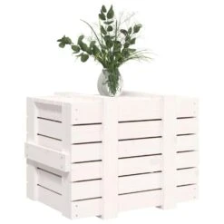 VidaXL Opbergbox 58x40,5x42 Cm Massief Grenenhout Wit -Leenbakker Winkel fb9ec7700e7c41cb83e914855fd20e77