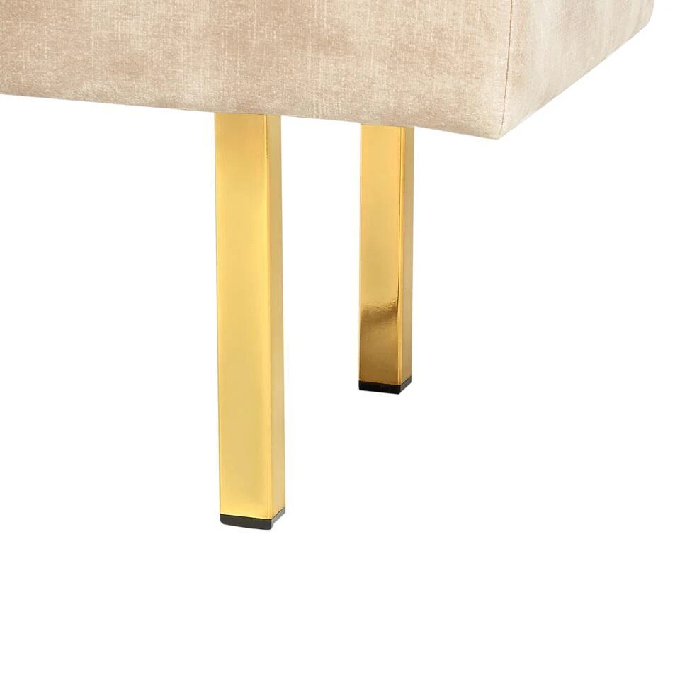 ROSEVILLE - Bankje - Beige - Fluweel 7 ROSEVILLE - Bankje - Beige - Fluweel - Afbeelding 7