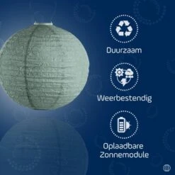 LUMIZ Solar Lampion Tigres Rond - 40 Cm - Sage Green -Leenbakker Winkel ffca76baf9784bc684ffe3fc3c83121e