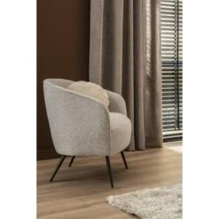 Fauteuil Carlton - Bouclé Stof - Lichtgrijs -Leenbakker Winkel sf 10201250 1011